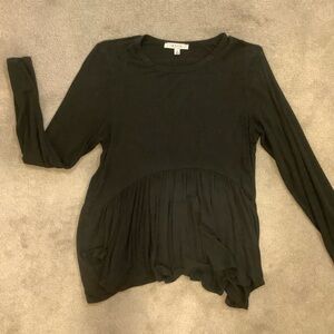 Gaze Black Long Sleeve Blouse
